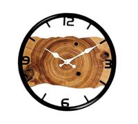 NonMiFyR Horloge Murale Ronde en Bois avec Fonctionnement Silencieux et Décoratif Moderne Ornement Suspendu Simple Convient à la Chambre à Coucher, Chiffres Arabes