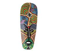 NonMiFyR Masque Africain Mural Décoratif en Bois Sculpté Main Inspiration Artisanat D'Afrique Convient à La Décoration de Maison Bar, 11x30cm