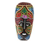 NonMiFyR Masque Africain Mural Décoratif en Bois Sculpté Main Inspiration Artisanat D'Afrique Convient à La Décoration de Maison Bar, 10x20CM
