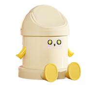 NonMiFyR Mini Poubelle avec Support pour Téléphone et Couvercle Basculant, Servant également de Panier de Rangement, de Corbeille à Papier Ou de Poubelle de Ta, Yeux étoilés Crème