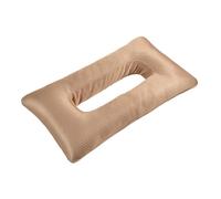 NonMiFyR Oreiller de Sommeil pour Protéger Les Oreilles Oreiller à Trou Amovible Ergonomique En Satin Glace Oreiller Confortable Solution pour Dormeurs sur Le, CafÉ