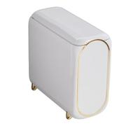 NonMiFyR Poubelle Innovante avec Double Compartiment Bac à Déchets Récipient à Ordures Seau de Rangement En PET PP Acrylic Fonction Roulettes Adaptée S, Blanc