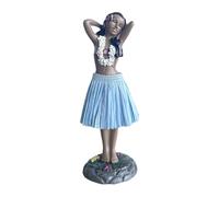 NonMiFyR Poupée Hawaïenne Figurine Danseuse Résine Décorative Ornement Miniature Collection Adaptée pour Tableau de Bord Maison Cadeau Bureau Salon Taille, bleu