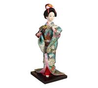 NonMiFyR Poupée Japonaise Geisha En Kimono, 23 Cm, Objet de Collection Traditionnel et élégant, Artisanat Traditionnel, pour Table, Vitrine, étagère Ou, Style C