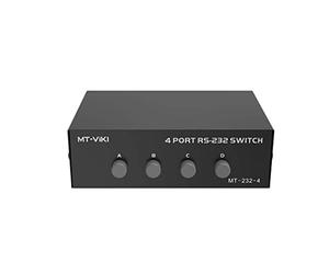 NonMiFyR RS232 Sélecteur Manuel 4 Ports Série Boîtier DB9 Pin Commutateur Transfert de Données Corps Métal Utilisable Secteur Éducation Commun, 4 Ports