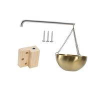 NonMiFyR Sauna Huile Bol Porte-arôme Accessoire Diffuseur Parfum Acier Inoxydable Plateau Bois Montage Mural Facile Convient pour Détente Spa Salle de Sauna