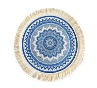NonMiFyR Set de Table Rond Dessous D'Assiette Repos Plat Nappe Matelas Mandala Fleurs Artisanat Adapté pour Maison Fête Hôtel, Style Un