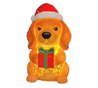 NonMiFyR Statuette Lumineuse de Chien avec LED, Décoration de Table, Figurine Animale, Cadeau pour Les Amoureux Des Chiens, Décoration de Table, Chiot de Noël