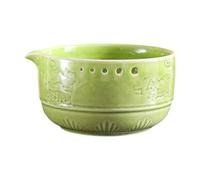 NonMiFyR Strip Bowl Bol Multifonction Assiette à Râper Bol Presse-ail Ustensile Céramique pour Hacher et Mélanger Adapté à La Préparation Des Repas Alimentatio, Vert