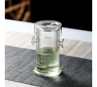NonMiFyR Théière Industrielle en Verre Borosilicate Artistique Infuseur Intégré Poignée Dragon Soufflée Bec Verseur Anti-goutte Adaptée à la Préparation Thé, 190ML, Verre Perlé Blanc
