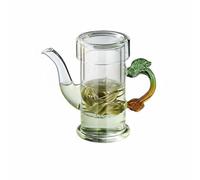 NonMiFyR Théière Industrielle en Verre Borosilicate Artistique Infuseur Intégré Poignée Dragon Soufflée Bec Verseur Anti-goutte Adaptée à la Préparation Thé, 250ML, Verre À Anse Dragon