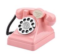 NonMiFyR Tirelire pour Enfants, Boîte à Monnaie, Tirelire Rétro En Forme de Téléphone avec Serrure, Comme Objet Décoratif pour Les Anniversaires D'enfants, ROSE
