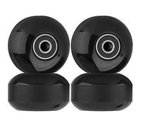 NONMON 4Pcs Roues de Skateboard, 52mm 95A PU Wheel avec Installé 608 RS ABEC-9 Roulements à Billes et Entretoises, Remplacement Set pour Skateboard Planches à roulettes Cruiserboard Roller, Noir