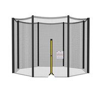 NONMON Filet de Trampoline 427 cm 8 Barres, Filet de Protection pour Trampolines Résistant aux UV, Filet de Sécurité avec Entrée Fermable - Noir