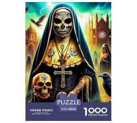Nonne crâne Gothique Puzzle 1000 Piezas Para Adultos, Juegos Educativos, Antiestrés, Ejercita Memoria Para Adultos/niños ≥12 Años 38x26cm/1000pcs