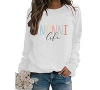 Nonni Life Sweatshirt Grandma Life Shirt Crewneck Long Sleeve Loose Graphic Pullover Tops for Women