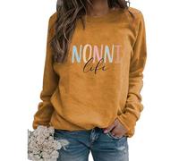 Nonni Life Sweatshirt Grandma Life Shirt Crewneck Long Sleeve Loose Graphic Pullover Tops for Women
