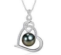 NONNYL Cadeau pour femme, femme, collier de perles noires de Tahiti, cadeau pour femme, mariage, anniversaire, anniversaire de mariage, bijoux pour maman, petite amie, elle, cadeaux de fête des mères