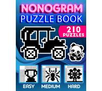 Nonogram Puzzle Book - 8.5" x 11": Easy, Medium, and Hard Griddlers Picross Hanjie Paint By Numbers - 210 Japanese Crosswords For Adults
