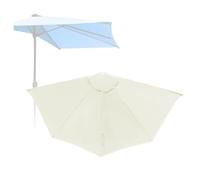 Nonotse Demi-parasol de terrasse de 2.7m,Parasol Demi Rond,Demi Parasol Balcon,Petit Parasol Balcon,Parasol de jardin Parapluie de terrasse pour parasol de terrasse (Blanc cassé,2.7m-5 ribs)
