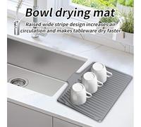 Nonslip Dish Mat - Silicone Drying Mat with Heat Resistant Design, Worktop Table Protector, Kitchen and Bathroom Accessory for Details, Apartment Dorm Home Living Room, Refrigerator Coffee Table Saver