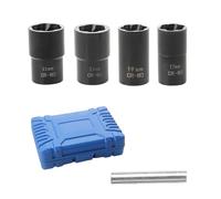 Nonslip Grip Socket Tool 4 Tailles Spirales Design cannelé Enlève les vis arrondies Comprend un coffret de rangement Extracteurs Outil Couple élevé Prise spirale avec barre dérive