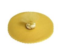 Nonsoloconfetti Lot de 100 voiles de tulle ronds en organza, pour emballage de bonbons, dragées, doré