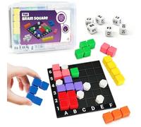 NONSOMPLE STEM - Jeu de puzzle The Brain Square avec plus de 160 000 solutions - Blocs assortis - Jeu de dés et course à votre adversaire pour remplir la grille pour anniversaire d'enfants (joueur