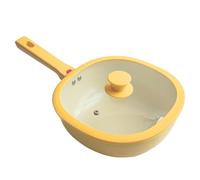 Nonstick Frying Pan - 1.9L Alloy Skillet with Lid, Scratch Resistant Heat Safe Cookware | for Home Cooking Grilling Baking Kitchen Apartment Meal Prep Women Men