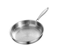 Nonstick Frying Pan, Hammered Stainless Skillet, Coating-Free Saute Pan 1pc | Induction Compatible Cookware, Even Heat Searing , Metal Construction, Steak Sauteing Stove Home Kitchen Cook