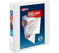 Nonstick Heavy-Duty EZ-Turn Ring View Binder, 1-1/2" Capacity, White