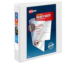 Nonstick Heavy-Duty EZ-Turn Ring View Binder, 1-1/2" Capacity, White