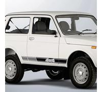 NonWoohdf Lot de 2 Autocollants en PVC pour portière latérale de Voiture 4 x 4, Longues Rayures, Jupe, Style DIY, décoration, Film Vinyle, adaptés aux Accessoires LADA NIVA