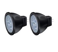 noobibaba MR11 Ampoule LED, MR11 Gu4 LED 12V Blanc chaud 3W, MR11 Gu4.0 12V LED Phare Noir Moulé sous pression Aluminium, Non Dimmable 20W-35W Remplacement de lampe halogène 2-Count