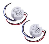 Noobibaba Transformateur LED 12V Prise encastrée Mini, Transformateur LED Rond 1.25A 15W, transformateur 230V à 12V IP67, Lot de 2