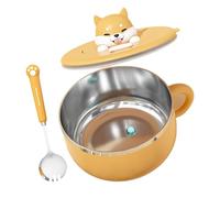 Noodle Bowl - Silver, Stainless Steel Heat Insulation, Instant Noodle Maker Bowl With Spoon Included, Double-Wall Insulation, 40 Ounce Capacity, Splash-Proof Lid | College Dorm, Kitchen, Apartment, Di