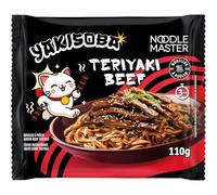 NOODLE MASTER - Nouilles Sautées Saveur Bœuf Citron Vert, Texture Fondante et Parfumée (Sachet 110g) - Le Lot De 4