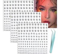 nooepc Faux piercing pour lèvres, nez, sourcil, prison, sans perçage, autocollant argenté, nombril, acrylique, H, acrylique