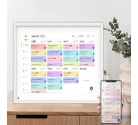 NOOGRRFA Agenda Numérique Intelligent,Écran Tactile HD 15,6",Compatible Images/Vidéos,Rotation Automatique,Transfert D'images Via L'application,Mode Veille,Idéal pour Les Emplois du Temps Familiaux A