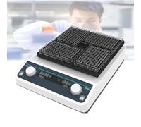 NOOGRRFA Agitateur À Puits Profonds 20W, Amplitude 3 Mm, Commande par Bouton, 100-1200 TR/Min, Minuterie 1 Min-8 H, Plateau en Silicone, pour Plaque Elisa Et Plaque De Culture Cellulaire,VM-600D
