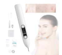 NOOGRRFA Appareil D'Élimination des Points Noirs,Positionnement du Projecteur,9 Intensités,Écran LCD,Portable, Rechargeable par USB,Aiguilles Remplaçables,pour Verrues,Taches De Rousseur,White