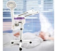 NOOGRRFA Appareil Vapeur Facial 3 en 1, Perles De Lampe LED, Loupe Réfléchissante 8X, Fonction Brume Chaude Et Froide, Commande Manuelle par Bouton, pour Un Nettoyage en Profondeur De La Peau,Purple