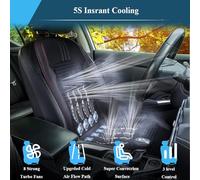 NOOGRRFA Coussin De Siège Auto Massant Respirant 24V,8 Ventilateurs,3 Vitesses De Vent,Silencieux Et Silencieux,Soie Glacée Respirante,Coussin Rafraîchissant pour L'Été,pour SUV Et Camion,Black