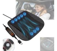 NOOGRRFA Coussin De Siège Avant Ventilé pour Voiture,avec 8 Ventilateurs,3 Réglables,Refroidissement 5S,Alimentation USB,Maille en Soie Glacée,Amovible,pour La Plupart des Voitures,SUV,Camions,Black