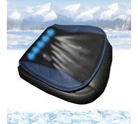 NOOGRRFA Coussin De Siège Conducteur Ventilé, 12V-24V, 5 Ventilateurs, 3 Vitesses De Ventilation, Soie Glacée Respirante, Confortable Et Silencieux, avec Port USB, Refroidissement Rapide,Blue