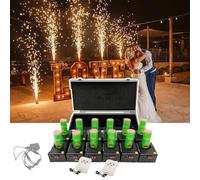 NOOGRRFA Machine D'Éclairage De Feux d'artifice À Froid avec 2 Télécommandes,Contrôleur De Feux d'artifice De Scène,Plage De 10m,Machine Pyrotechnique De Fête,pour La Scène du Mariage,12pcs,kit2