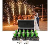 NOOGRRFA Machine D'Éclairage De Feux d'artifice À Froid avec 2 Télécommandes,Contrôleur De Feux d'artifice De Scène,Plage De 10m,Machine Pyrotechnique De Fête,pour La Scène du Mariage,12pcs,kit1