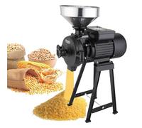 NOOGRRFA Moulin À Grains Électrique 1500W,avec Entonnoir,1400Tr/Min,50-75Kg/H,Diamètre du Disque De Broyage 150Mm,Réglage Grossier Et Fin,pour Riz,Épices,Haricots Rouges,Aliments pour Animaux,Black