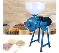 NOOGRRFA Moulin À Grains Électrique 1500W,avec Entonnoir,1400Tr/Min,50-75Kg/H,Diamètre du Disque De Broyage 150Mm,Réglage Grossier Et Fin,pour Riz,Épices,Haricots Rouges,Aliments pour Animaux,Blue