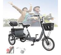 NOOGRRFA Tricycle Électrique Pliable pour Personnes Âgées,Transmission À 8 Roulements,Sensibilité De Freinage,Capacité De Charge De 200Kg,Rangement Fermé,pour Les Déplacements Quotidiens,Grey
